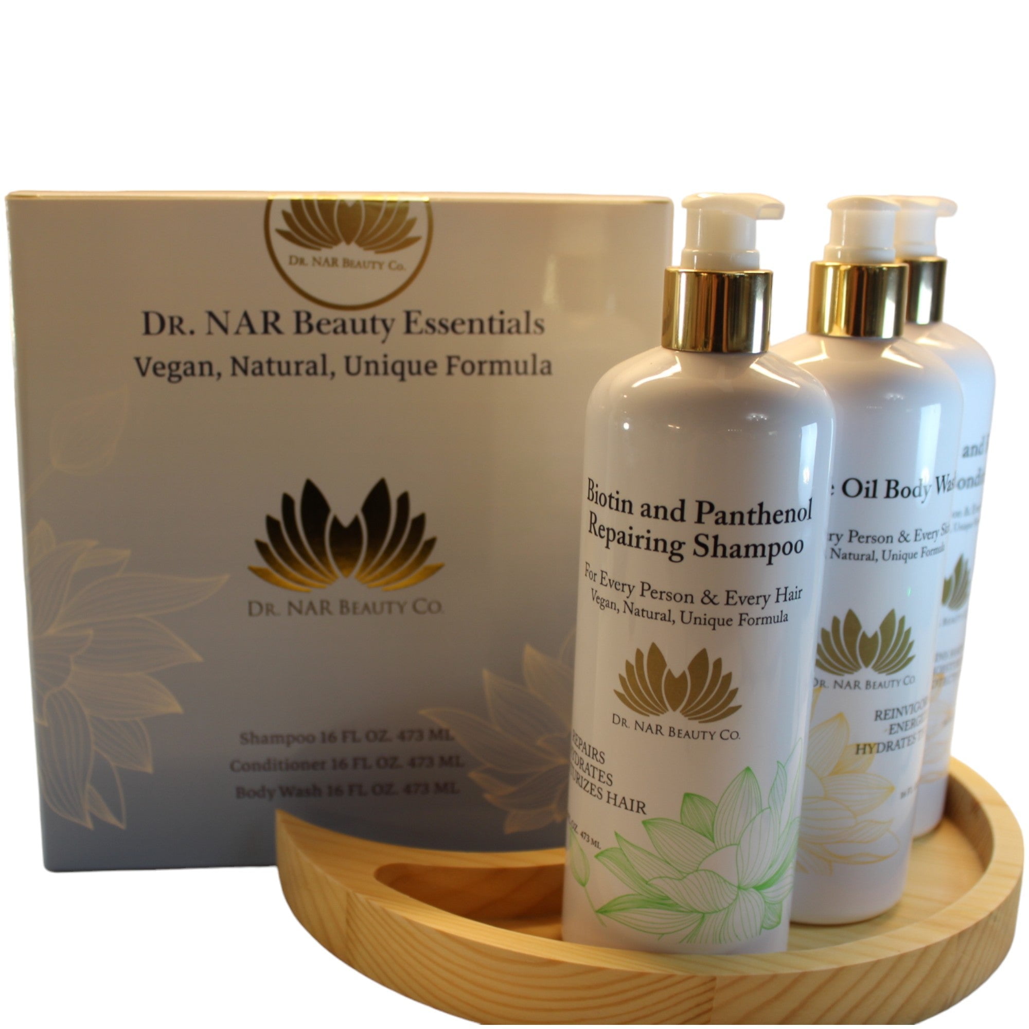 Dr. NAR Beauty Body Wash, Shampoo & Conditioner Set &ndash; Natural & Vegan Skin and Hair Care Bundle &ndash; Moisturizing, Hydrating & Nourishing &ndash; Sulfate-Free Formula,