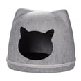 thumbnail image 4 of Casa de fieltro para gatos, cama calentadora para gatos, extraíble, resistente a los arañazos, forma de cabeza de gato, suministros para mascotas, Gris claro, 4 of 8