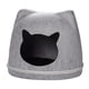 thumbnail image 3 of Cama cueva de fieltro para gatos, extraíble, acogedora, con forma de cabeza de gato, ideal para las cuatro estaciones. Gris claro, 3 of 9