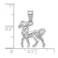 thumbnail image 2 of 14k White Gold White 3-d Horse Standing High Polish Charm 19x16mm Wide Pendant Necklace for Women, 2 of 2