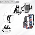 thumbnail image 6 of FKELYI July 4th USA Flag Rose Star Print 17 Inch Clear Backpack for Kids Schoolbag Lightweight Bookbag Large Capacity Transprent Backpacks for Teens Student Casual Daypack, 6 of 7