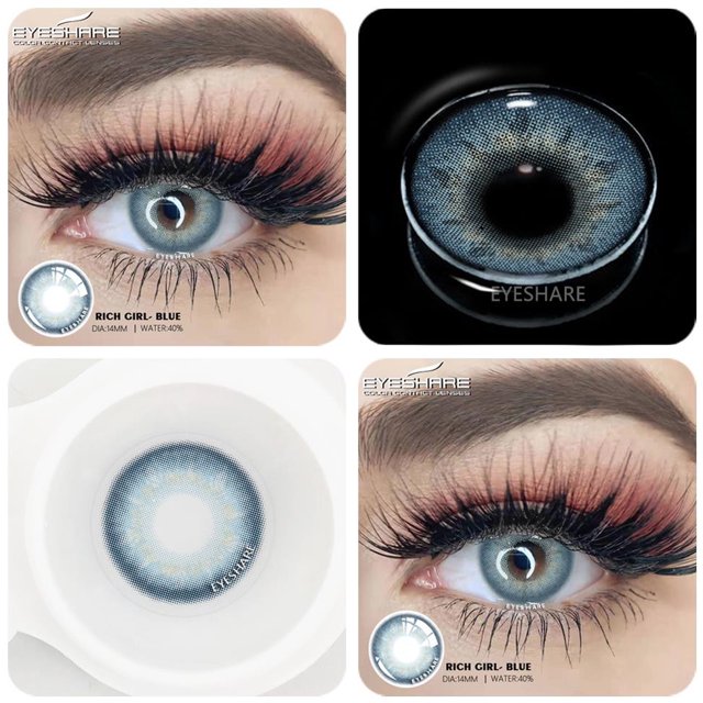 EYESHARE 1 par (2 piezas) SIAM Color cosmético lentes de contacto para lentes de ojos Color de ojos