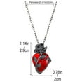 thumbnail image 3 of Wovilon Heart Rose Necklace With Dark Style Wrapped Flower Heart Shaped Collar Chain As A Valentine's Day Gift, 3 of 6