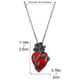 thumbnail image 3 of Collar de rosa en forma de corazón estilo oscuro con textura floral - Cadena de collar de aleación chapada en oro - Regalo de San Valentín para ella, 3 of 6