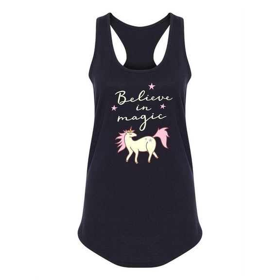 Believe In Magic Unicorn Design  Tank Women -Image by Shutterstock, Female Small