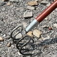 thumbnail image 6 of Alloy Steel Four Tine Garden Rake for Soil Loosening Weeding and Rock Removal – Heavy Duty Metal Hand Rake for Home Garden Yard and Beach Sand, 6 of 6