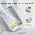 thumbnail image 4 of PawHut Stainless Steel Cat Litter Box, Litter Pan Tray with Lid, Scoop, 4 of 10