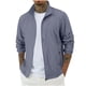 thumbnail image 1 of Mens Tops Manga Larga Color Sólido Cremallera Bolsillo Chaqueta de Pie Cuello sin Capucha Casual Moda Ropa Exterior Hombres Chaqueta Casual, 1 of 9