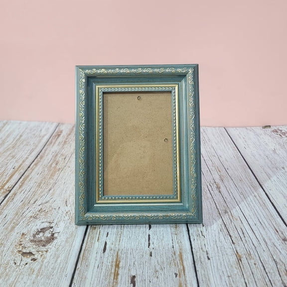 UVWYTXZ Picture frames – Vintage Blue and Gold Color Scheme, Ideal for Small Photos or Art Prints