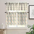 thumbnail image 3 of Mid Century Vintage Valances Set for Kitchen, Mid Century Modern Abstract Atomic Vintage Stars Home Decor Rod Pocket Window Drapes for Living Room Dining Room Office 52x18 Inch + 27x24 Inch X 2, 3 of 5