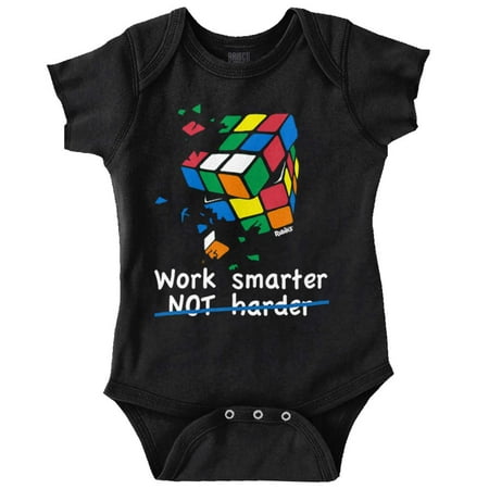 

Work Smarter Not Harder Rubik s Romper Boys or Girls Infant Baby Brisco Brands NB