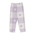 thumbnail image 6 of Uemuo Floral Purple Buffalo Plaid Pattern Women's Wide Leg Palazzo Lounge Pants with Pockets Light Weight Loose Comfy Casual Pajama Pants-Small, 6 of 9