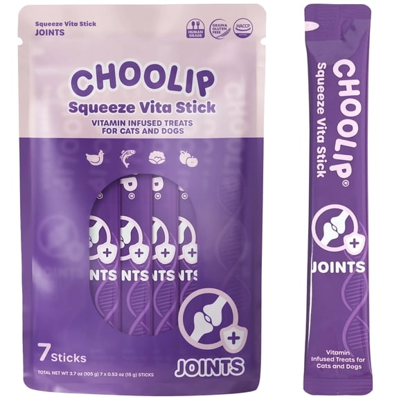 Choolip Vita Stick Joint Support Lickable Treats for Cats & Dogs, 3.7 oz (7 Sticks)