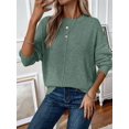 thumbnail image 3 of Womens Sweaters Fall Casual Long Sleeve Light-Weight Oversized Pullover Sweater Tops Mint Green S, 3 of 5