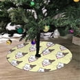 thumbnail image 2 of FMSHPON of Cat on Yellow Pastel Xmas Christmas Tree Skirt Stand Mat for Holiday Party Decoration Indoor Outdoor 48 inches, 2 of 3