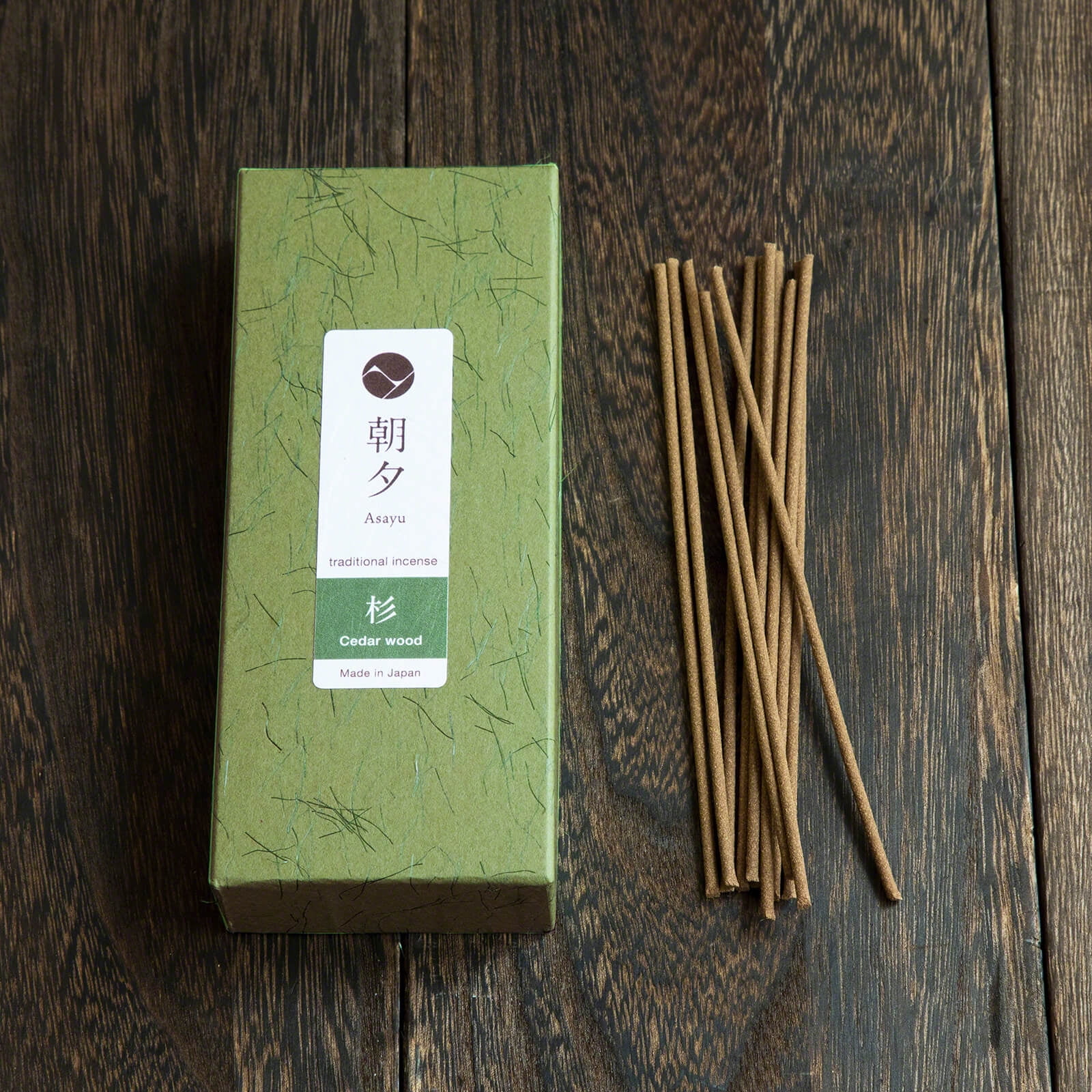 Asayu Japan Traditional Incense Japanese Cedar Wood Fragrance 1.41oz Made in Japan