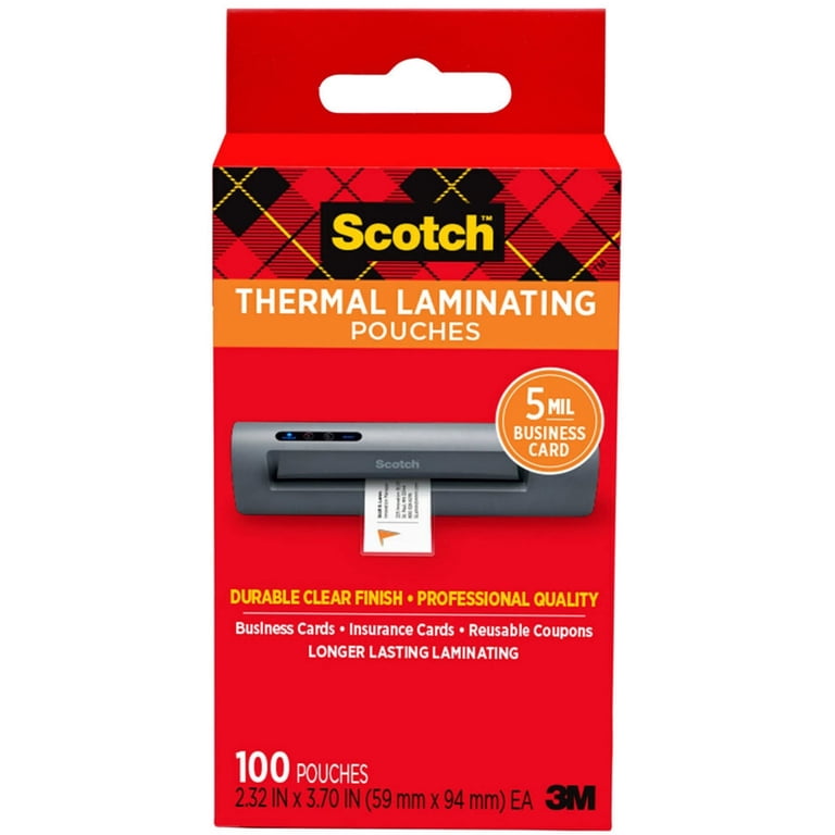 laminating sleeves business cards Scotch Thermal Laminating Pouches, Business Card Size, 100/Pack