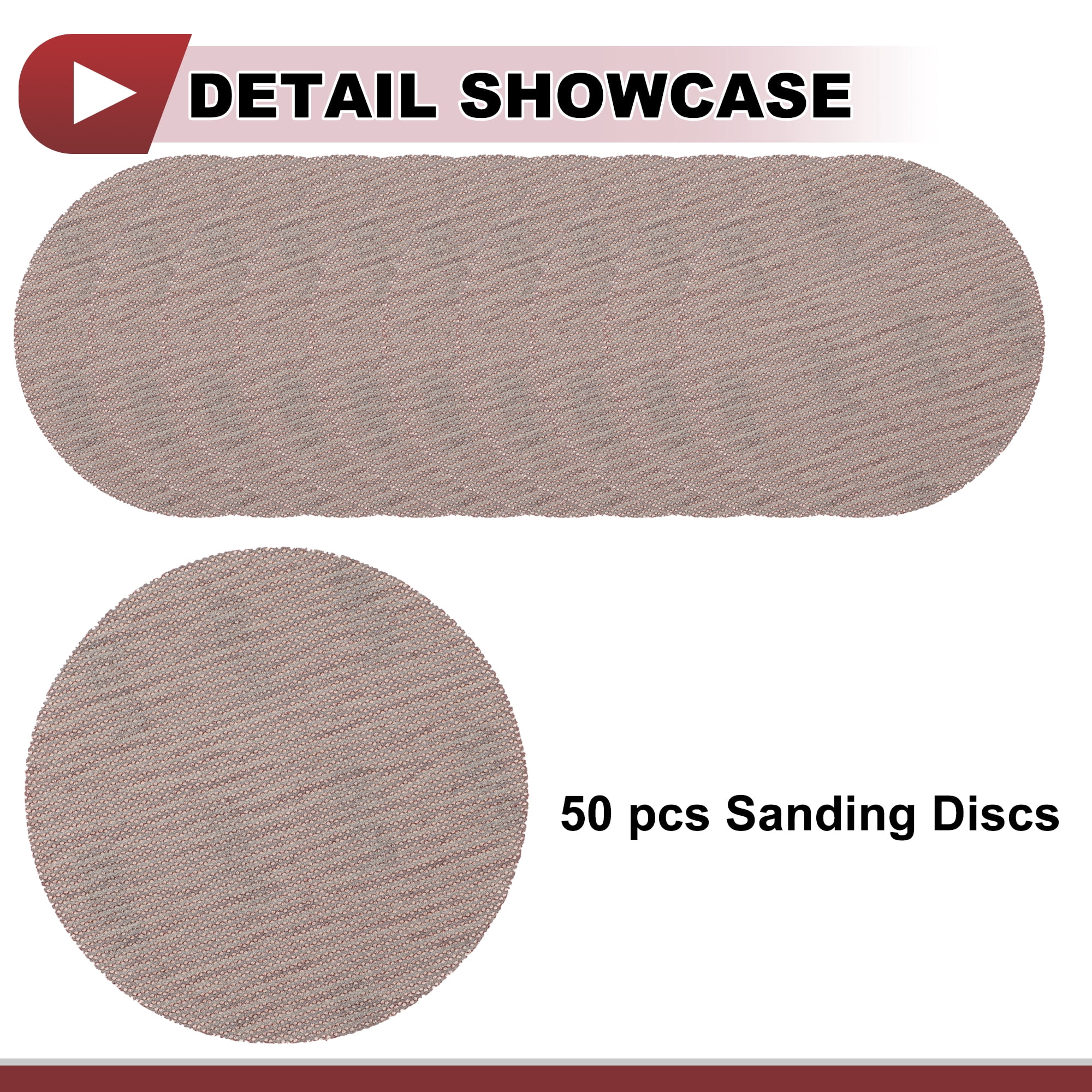 Unique Bargains 50 Pcs 5in Abranet Sanding Mesh Hook Loop Dust Free Net ["120"]