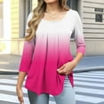 thumbnail image 2 of Ashirexll Tops for Women Trendy, Womens Casual Tops, Printed Round Neck 3/4 Sleeve Fashion T Shirt Blouse for Ladies Tops, 2 of 6