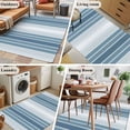 thumbnail image 5 of Blue Ombre Stripe Runner Rug 2.7x5 FT, Non Slip Entryway Carpet, Farmhouse Simple Striped Washable Soft Floor Carpet Entrance Mat Non-Shedding Throw Rug for Hallway Laundry Room Bedside, 5 of 9