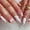 #2, variant on 3D Strawberry Press on Nails Medium Almond Fake Nails with White Bow Pearls Design White French 24Pcs