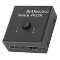 thumbnail image 1 of Bi-Directional HD Multimedia Interface Switch​, HD Multimedia Interface Switcher Bi-Direction Converter, 1 Input 2 Output Adapter for HD Multimedia Interface Adapter Black, 1 of 7