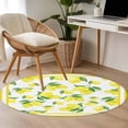 thumbnail image 4 of Round Rug 4Ft Washable Non-Slip, Yellow Lemon Circle Area Rugs for Living Room Bedroom, Summer Watercolor Fruits Leaf Indoor Floor Mats Carpet Runner for Home Decor Aesthetic, 4 of 8