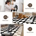 thumbnail image 3 of Checkered Washable Rug Runners for Hallways Non Slip,2x7 Black Kitchen Bathroom Runner Rug,Trellis Low Pile Indoor Carpet Runner for Bedroom Entryway Foyer, 3 of 8