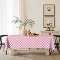 thumbnail image 3 of Sm:)e Plastic Table Cloth Disposable 6 Pack, 54 x 108 Inch, Pink White Checked, for Party Picnic Wedding, 3 of 5