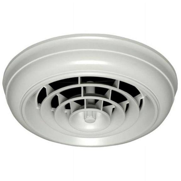 Havaco Quick Connect HT-CCG6B-R1 White Round Capital Crown Ceiling Diffuser with 6 in. Boot