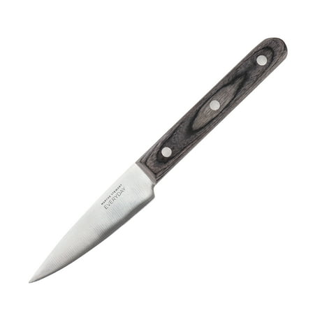 Martha Stewart Everyday 3.5 Inch Stainless Steel Paring Knife in Dark Gray with Wood Handle
