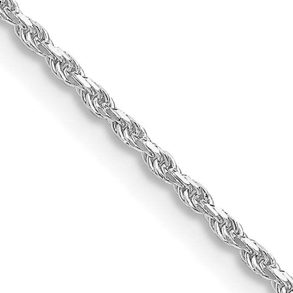 Sterling Silver Rhodium-Plated 1.5mm Diamond-Cut Rope Chain (14 X 1.5) Made In Italy qdc020r-14