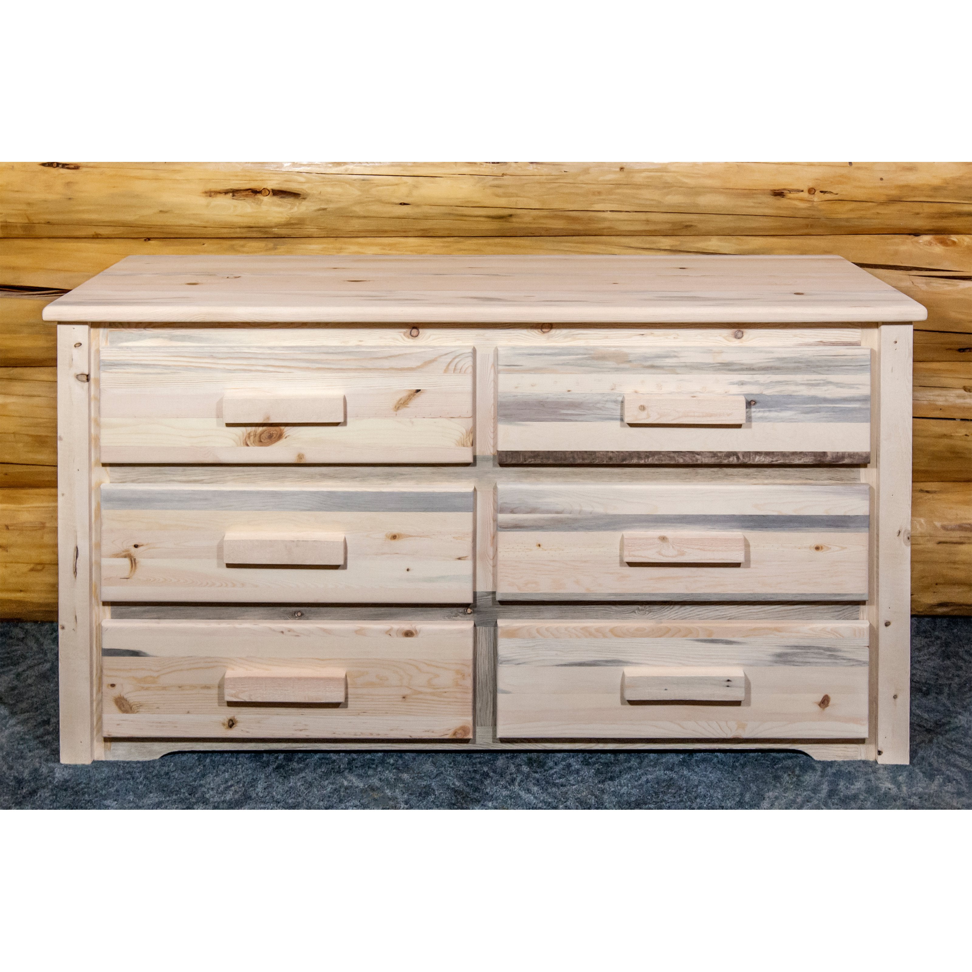 Homestead Collection 6 Drawer Dresser, Clear Lacquer Finish Walmart
