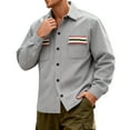 thumbnail image 2 of Veste de Travail Décontractée pour Hommes avec Poche Contrastante et Col Rabattu, Design en Polaire à Boutons, Manches Longues pour Usage Extérieur Décontracté, Tissu Polyester, 2 of 5