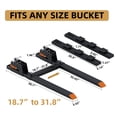 thumbnail image 2 of Pinypikaka 60" Pallet Forks, 4000 lbs Clamp on Pallet Forks with Adjustable Stabilizer Bar, Tractor Quick Connect Pallet Fork for Bucket Tractor Loader Skid Steer, 2 of 4