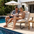 thumbnail image 4 of UBesGoo 52.4in Papasan Chair Curved Rattan Loveseat with Side Pockets, Beige, 4 of 13