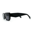 thumbnail image 3 of Narrow Rectangle Mod Square Geometric Diamond Cut Arm Sunglasses All Black, 3 of 4
