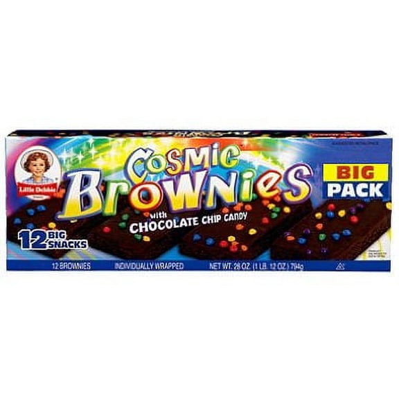 Little Debbie Cosmic Brownies with Chocolate Chip Candy - 12 ct. packof 2
