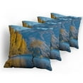 thumbnail image 5 of Ambesonne Nature Throw Pillow Cover 4 Pack, Sunken Tree Lake Rural, 20", Earth Yellow Pale Blue, 5 of 7