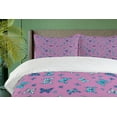 thumbnail image 4 of Ambesonne Blue and Pink Duvet Cover Set, Butterflies in Spring, 2-Calking, Multicolor, 4 of 7