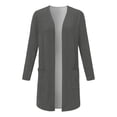 thumbnail image 3 of Cardigan à Manches Longues pour Femmes Automne Ouvert avec Poches Polyester Chiffon Décontracté, 3 of 3