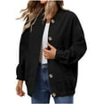thumbnail image 3 of Horkkom Corduroy Jacket Women Soft Button Down Casual Jackets with Pockets Loose Fall Outfits for Women 2025 L, 3 of 10