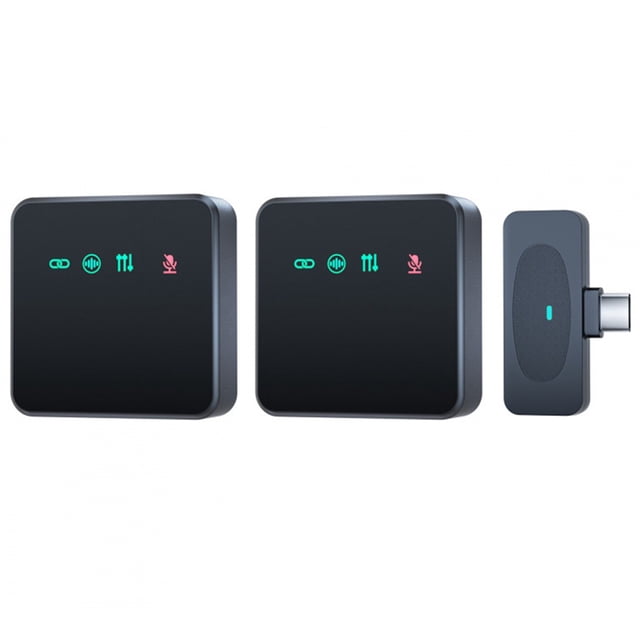 Wireless Lavalier Microphone One to Two Type-C with Noise Reduction Portable for Audio Video Outdoor Live Sound Card