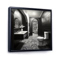 thumbnail image 2 of Designart "Monochrome Modern Toilet II" Bath & Laundry Floater Framed Canvas Art Print, 2 of 7
