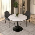 thumbnail image 3 of LeisureMod Round Dining Table Modern 40" MDF Wood Tabletop with Steel Pedestal Base for Kitchen and Living Room Bristol Series in Black, 3 of 19