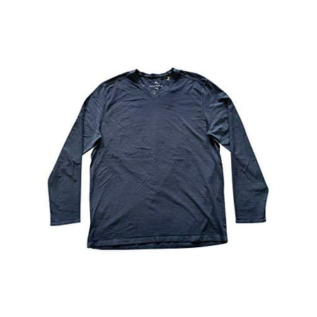 Tommy Bahama Cirrus Coast V Neck Tee Long Sleeve Shirt (Medium, Coal)
