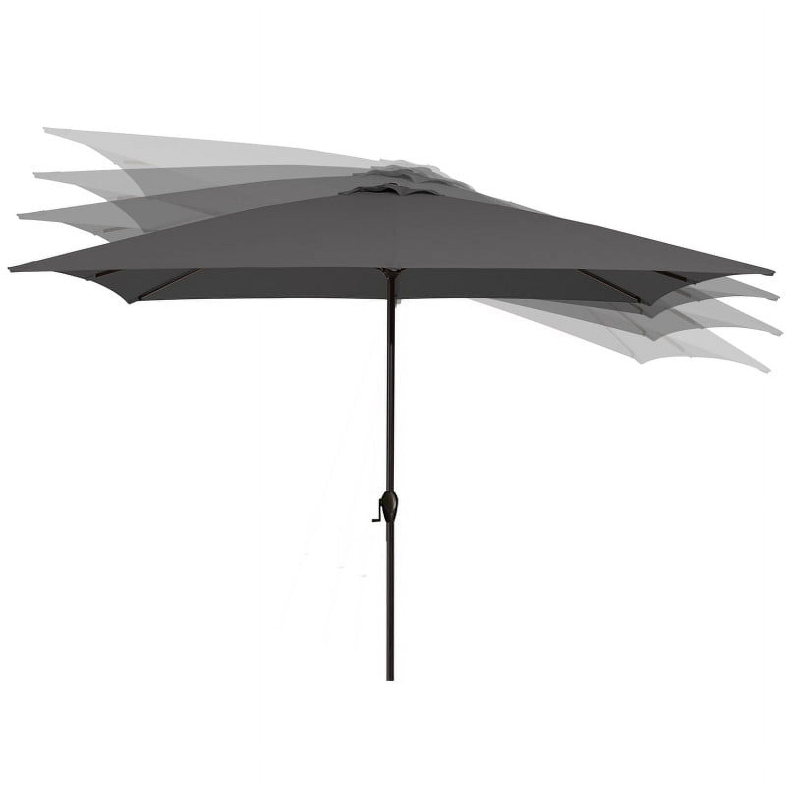JUSTLET 6.5' x 10' Rectangular Patio Umbrellas, Outdoor Umbrella for Chair, Gray