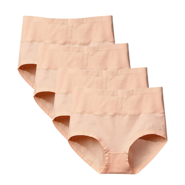 Flarixa Seamless Women High Waist Cotton Panties Cross Tummy Control  Underwear Girls Briefs Breathable Solid Color Underpants