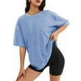 thumbnail image 3 of UVN T Shirts for Women Summer Casual Short Sleeve Tops Ladies Oversized Loose Crewneck Basic Tees, 3 of 8