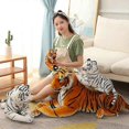 thumbnail image 4 of 50-160cm Lifelike Tiger Plush Toys Ferocious Wild Animals Simulation White Brown Forest King Doll Children Kids Birthday Gifts, 4 of 5